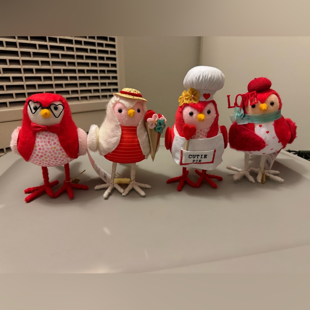 Spritz 2023 Fabric Valentines Day Decorative Birds - Set of 4 @ Target